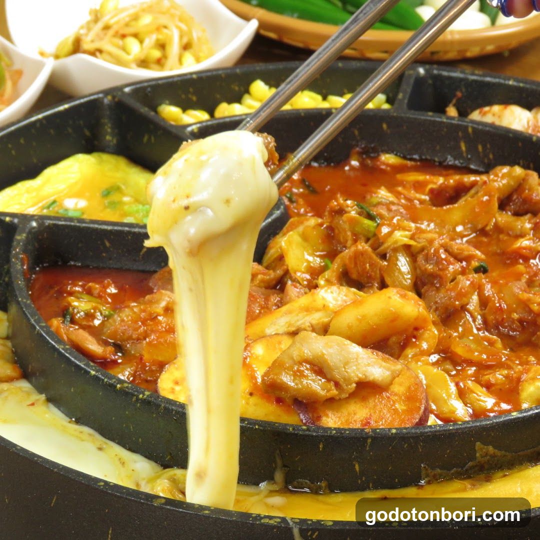 Cheese Tteokbokki with Kimchi and Egg