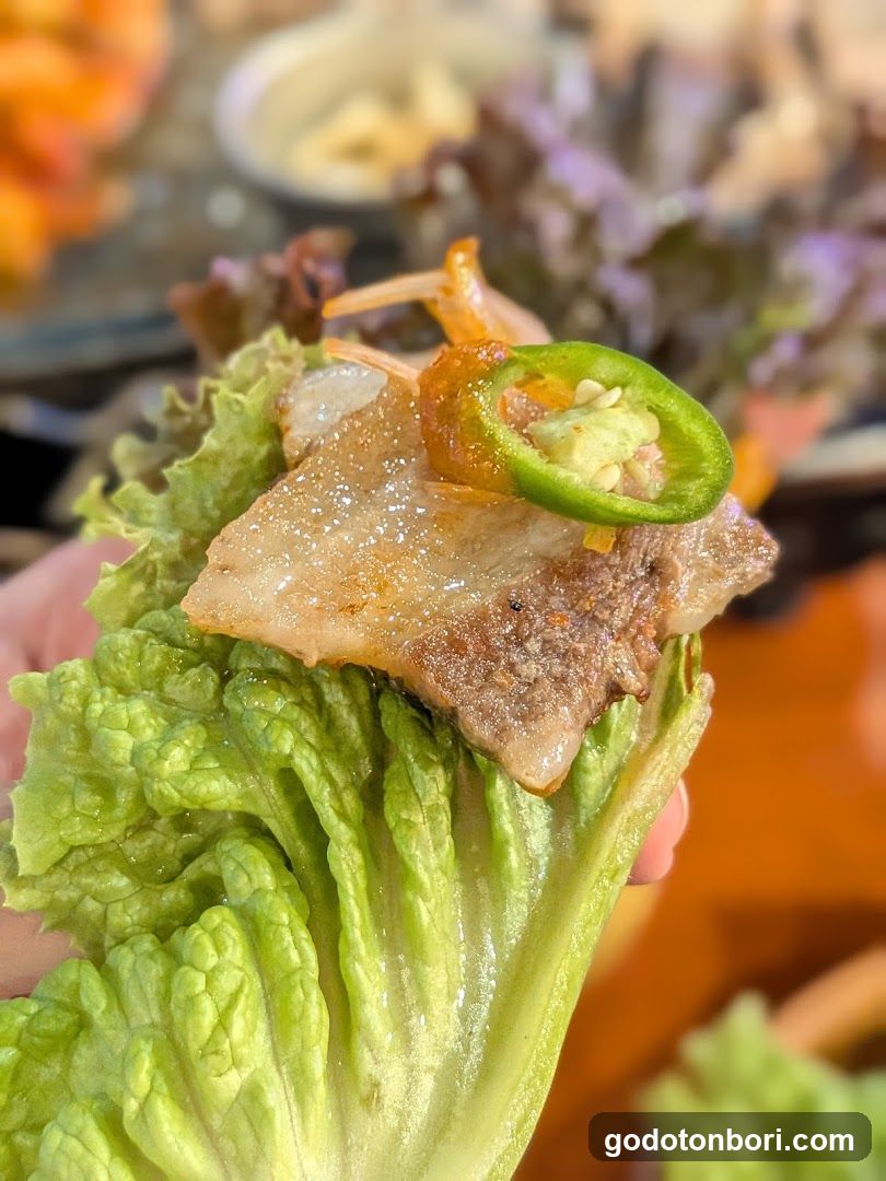 Lettuce Wrap with Meat and Chili
