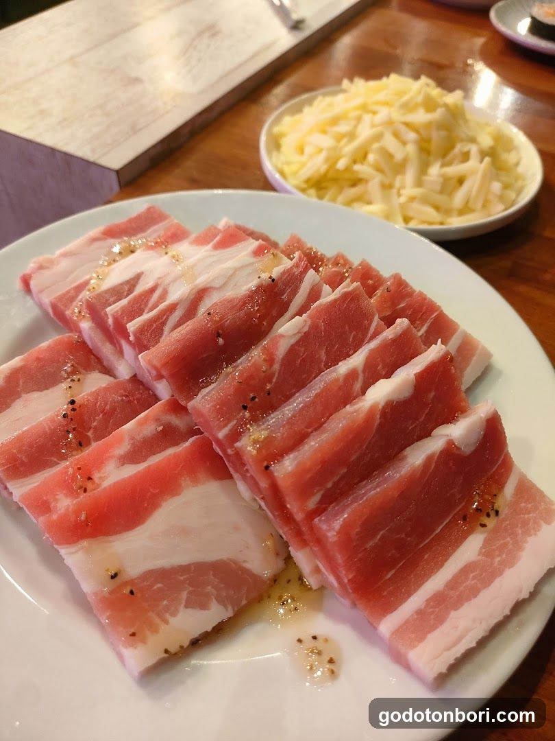 Sliced Pork with Seasoning and Cheese Side Dish