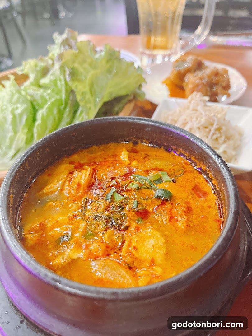 Korean-style stew with side dishes