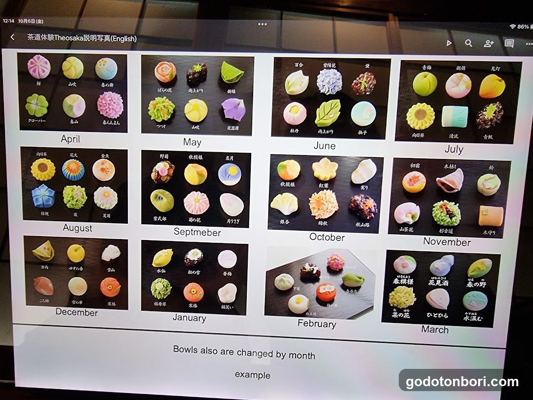 Teosaka Matcha Dessert Menu Display