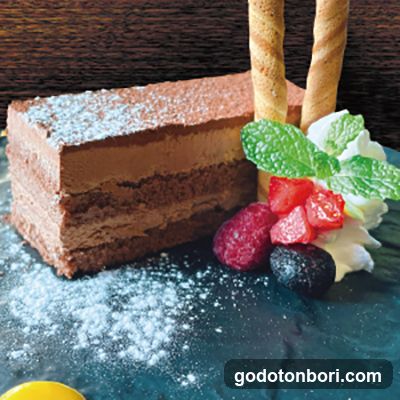 Chocolate Layer Cake with Berries and Mint