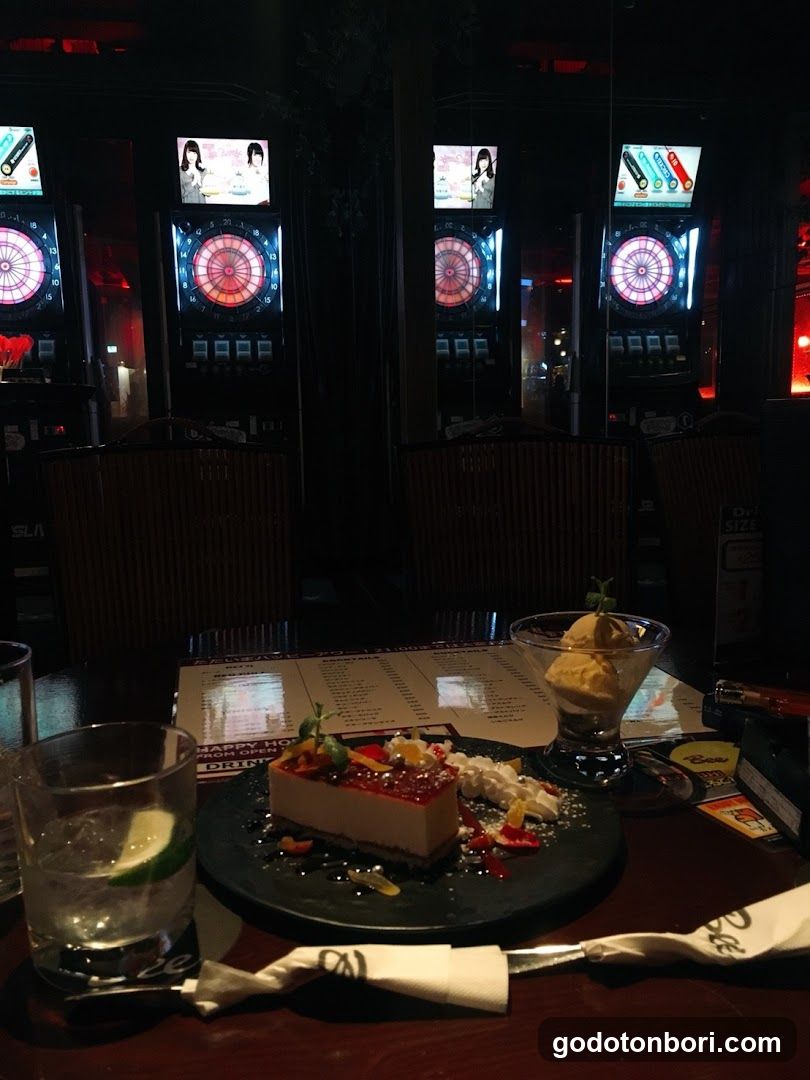 Dining Scene with Dessert and Arcade Games