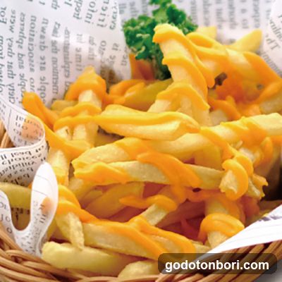 Cheese Fries with Mustard Drizzle