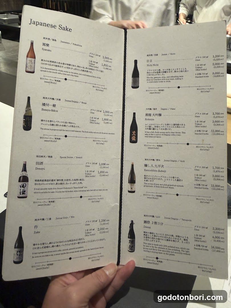 Japanese Sake Menu