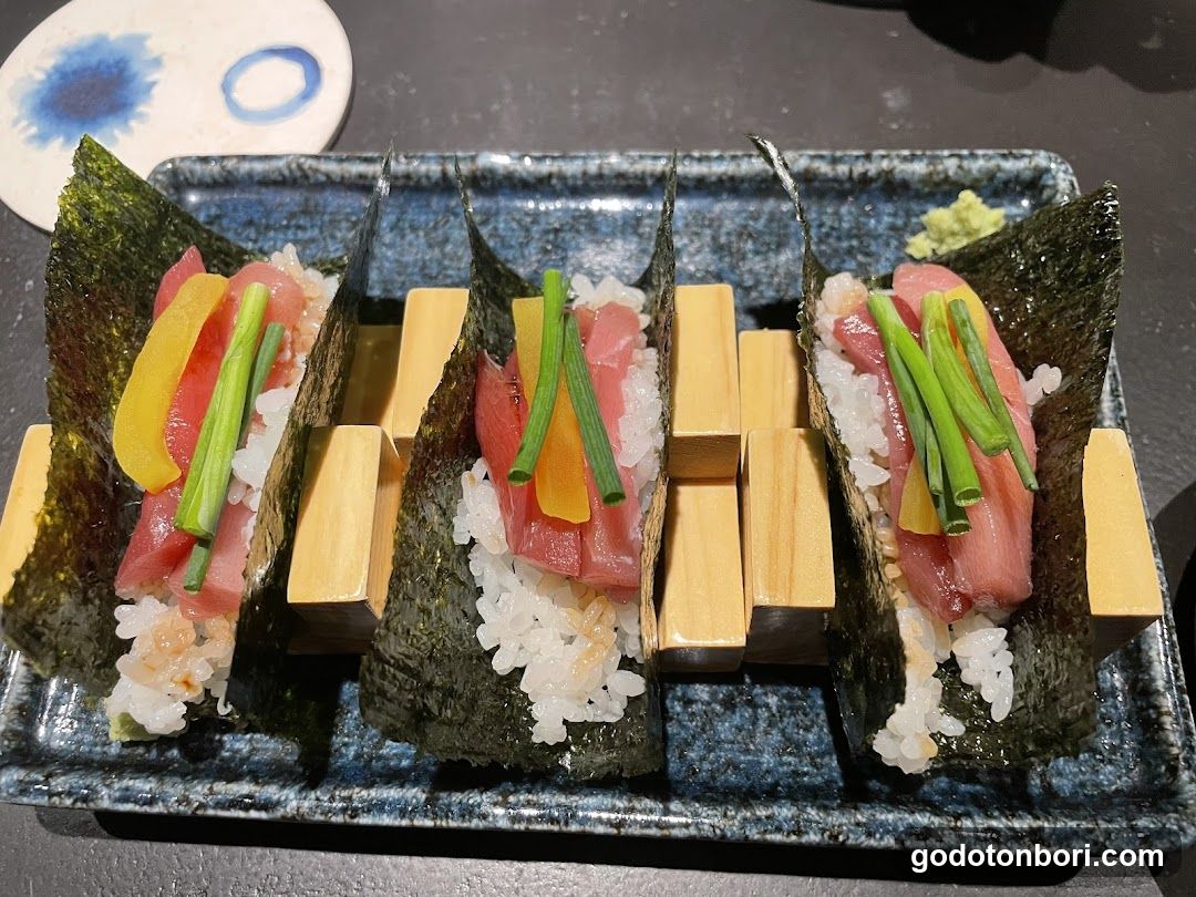 Sashimi and Rice Rolls with Ginger and Wasabi