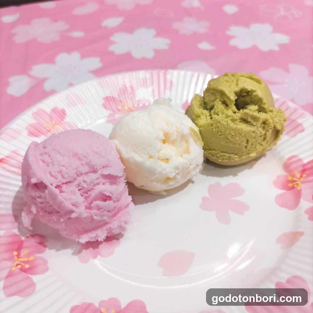 Sakura-themed ice cream plate