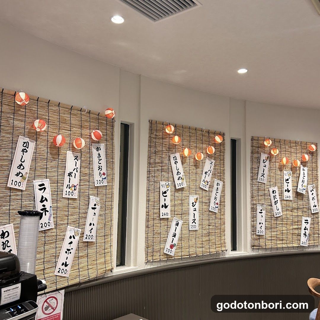 Japanese Restaurant Interior Menu Display