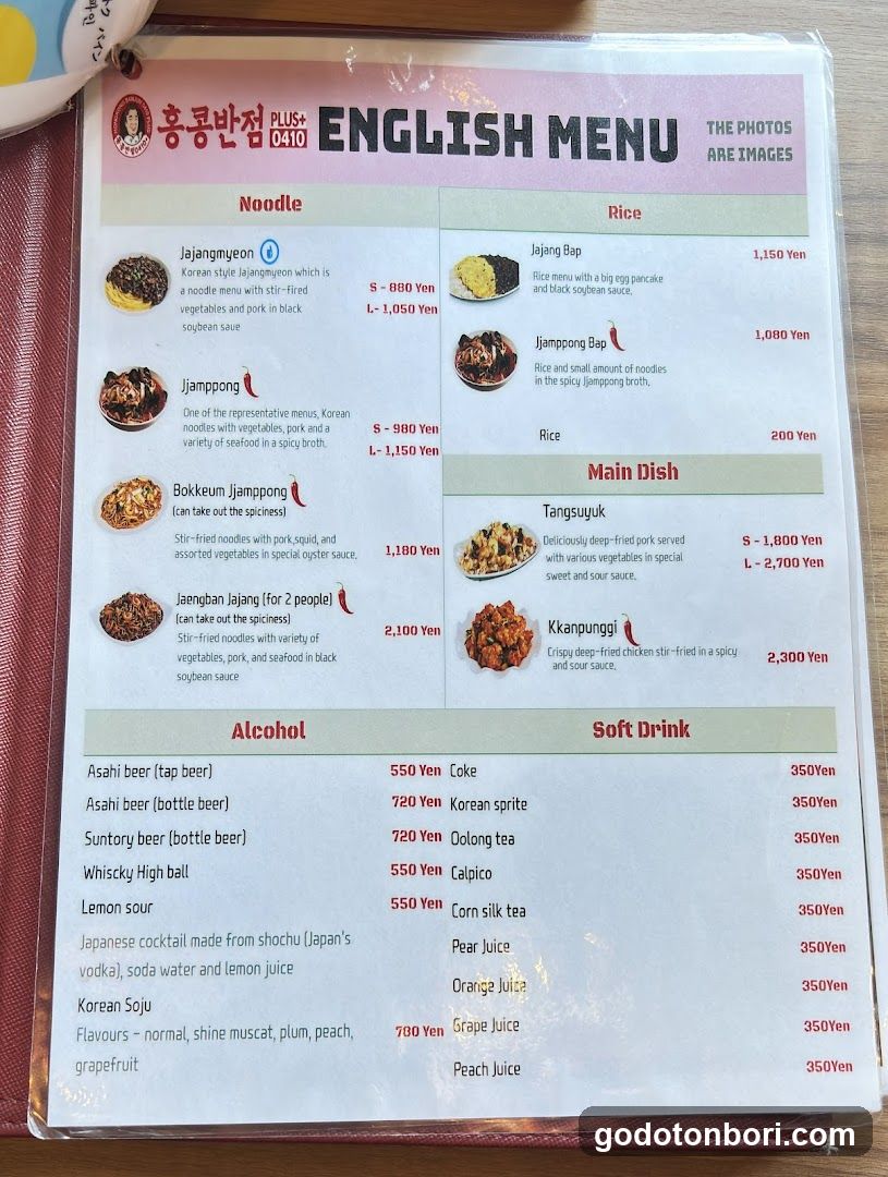 English Menu - Hongban Plus