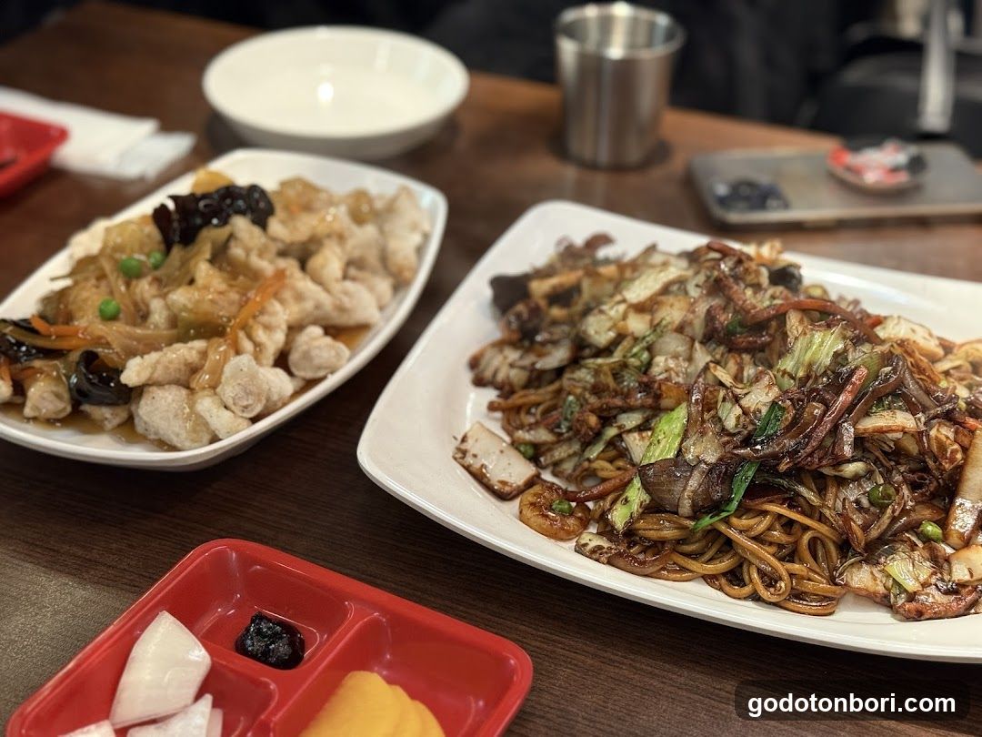 Chinese Food Dishes on Table
