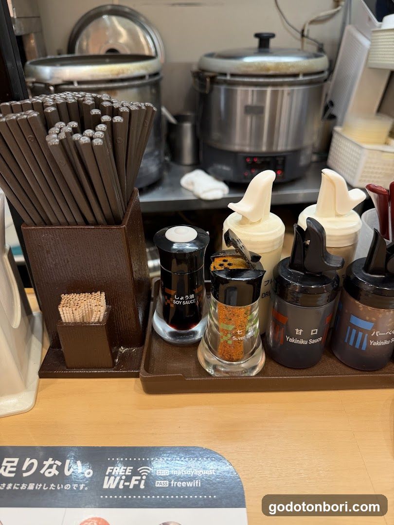 Yakitori Station Condiments and Utensils