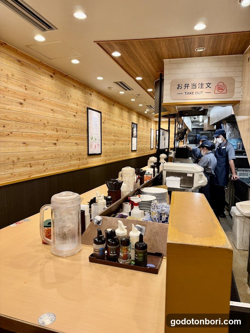 Bistro Interior with Take Out Signage