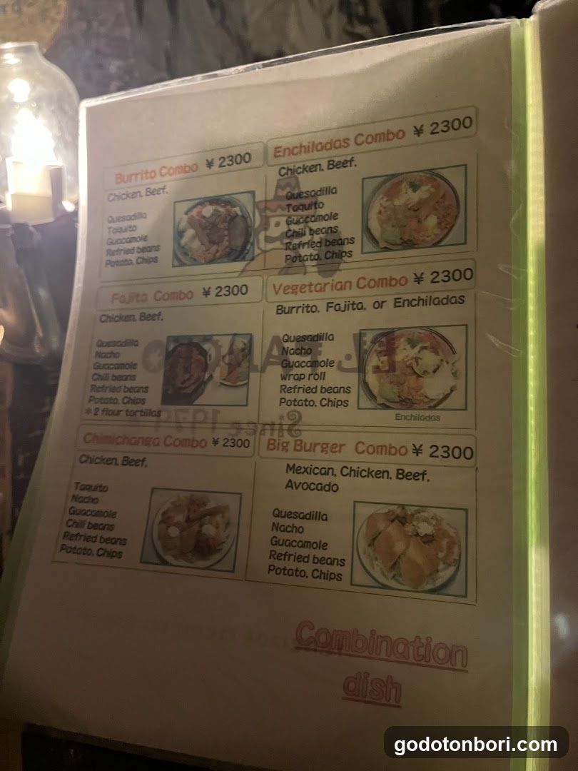 Mexican Food Menu Page
