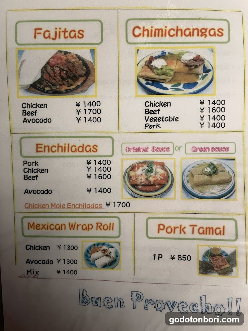 Mexican Food Menu