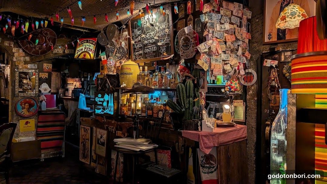 Mexican-themed bar interior