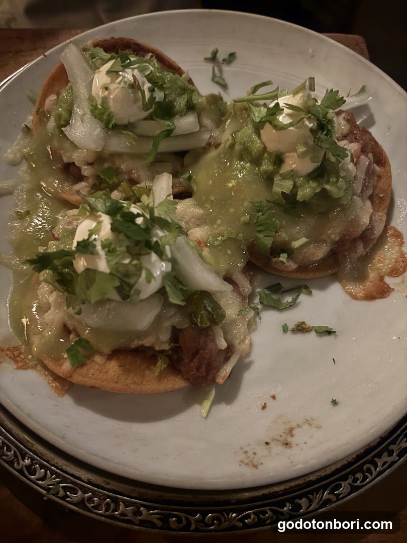 Tacos with Guacamole and Onions