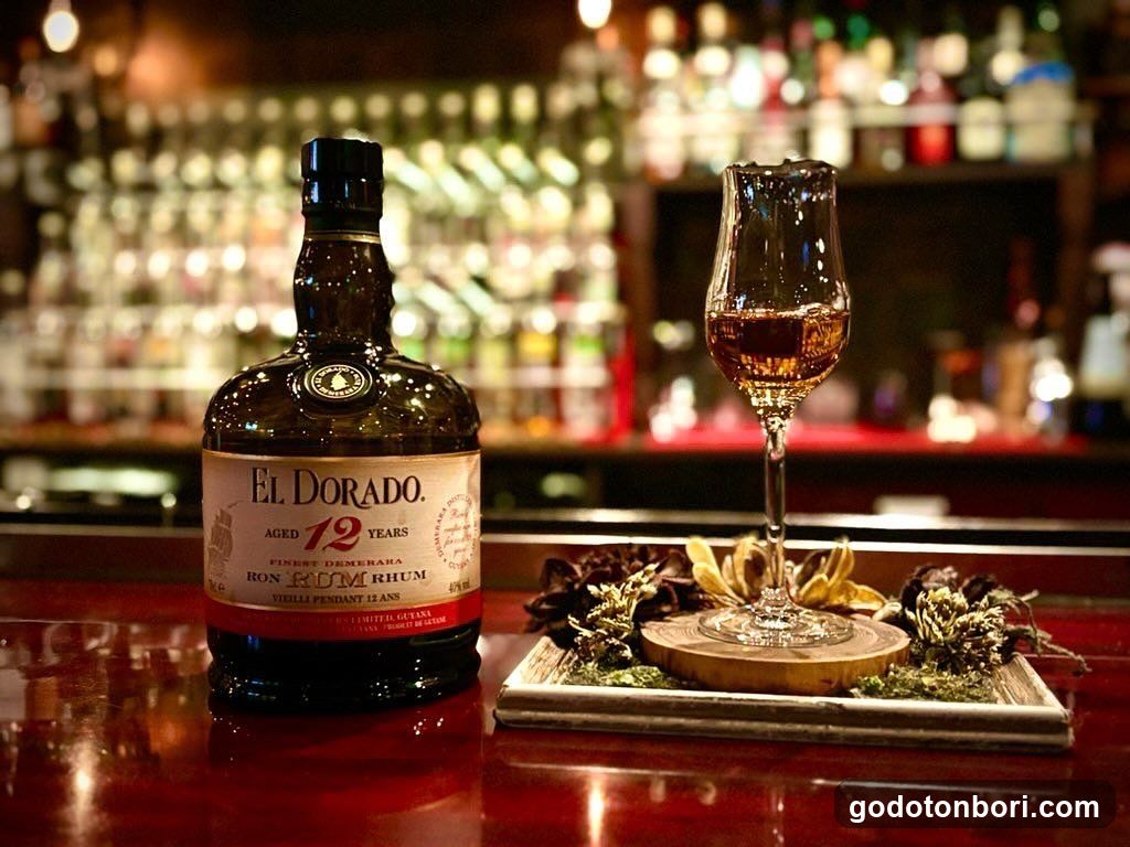El Dorado Rum Bottle and Glass