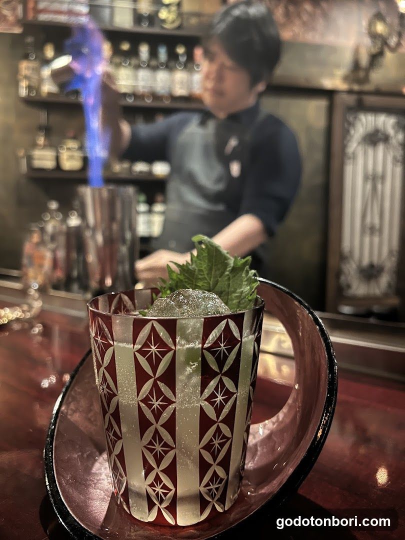 Cocktail with Blue Flame