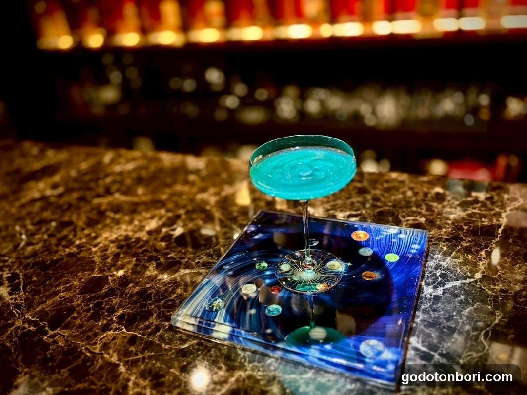 Cosmic Cocktail on Bar Counter