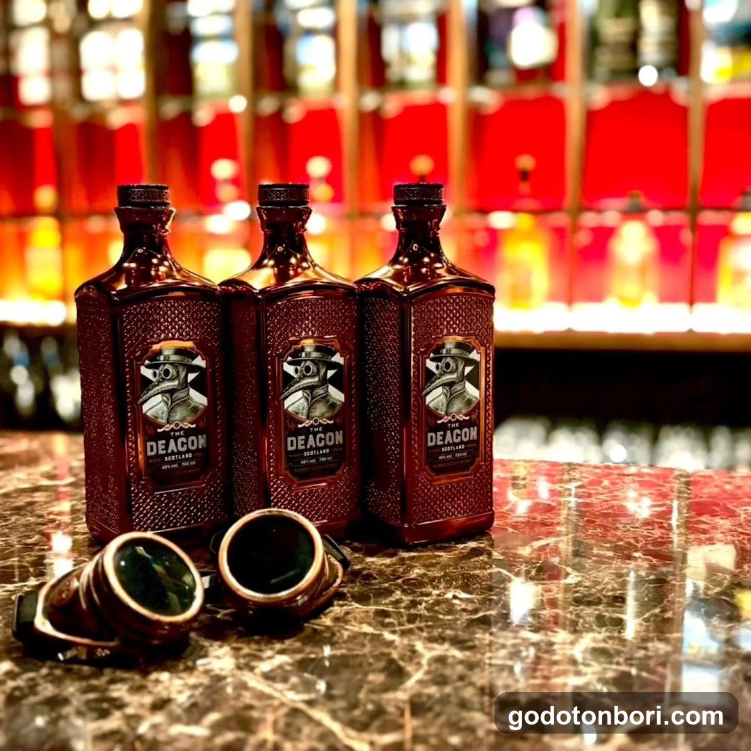 Bottles of Deacon on a Bar Counter