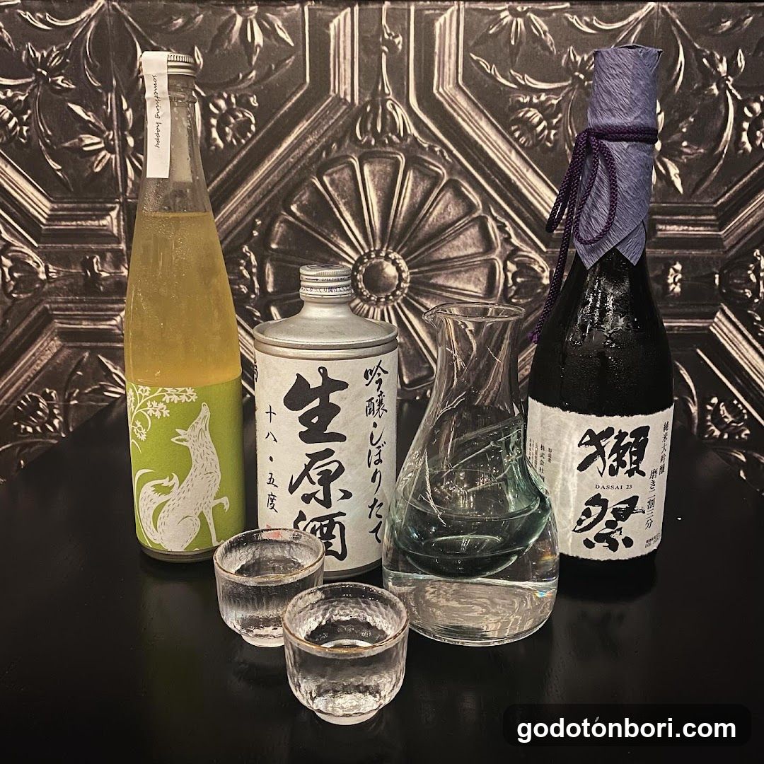 Japanese Sake and Liquor Display