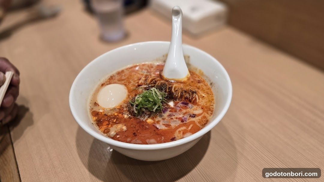 Spicy Ramen Bowl with Soft-Boiled Egg and Toppings