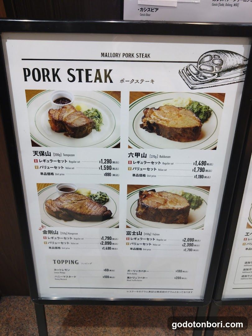Mallory Pork Steak Menu Board