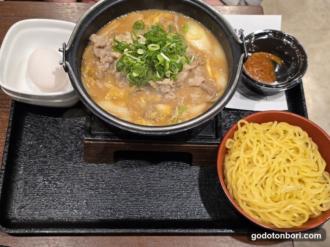 Japanese Hot Pot Meal with Noodles and Egg