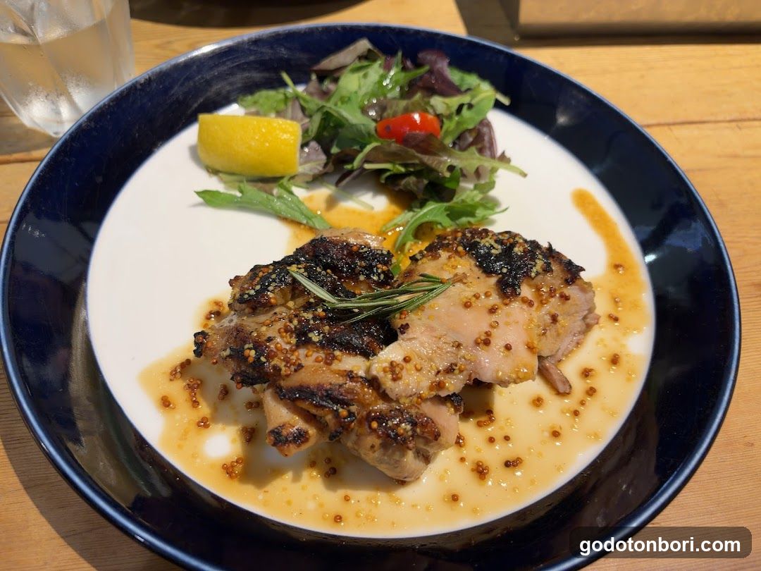 Grilled Chicken with Mustard Sauce and Salad