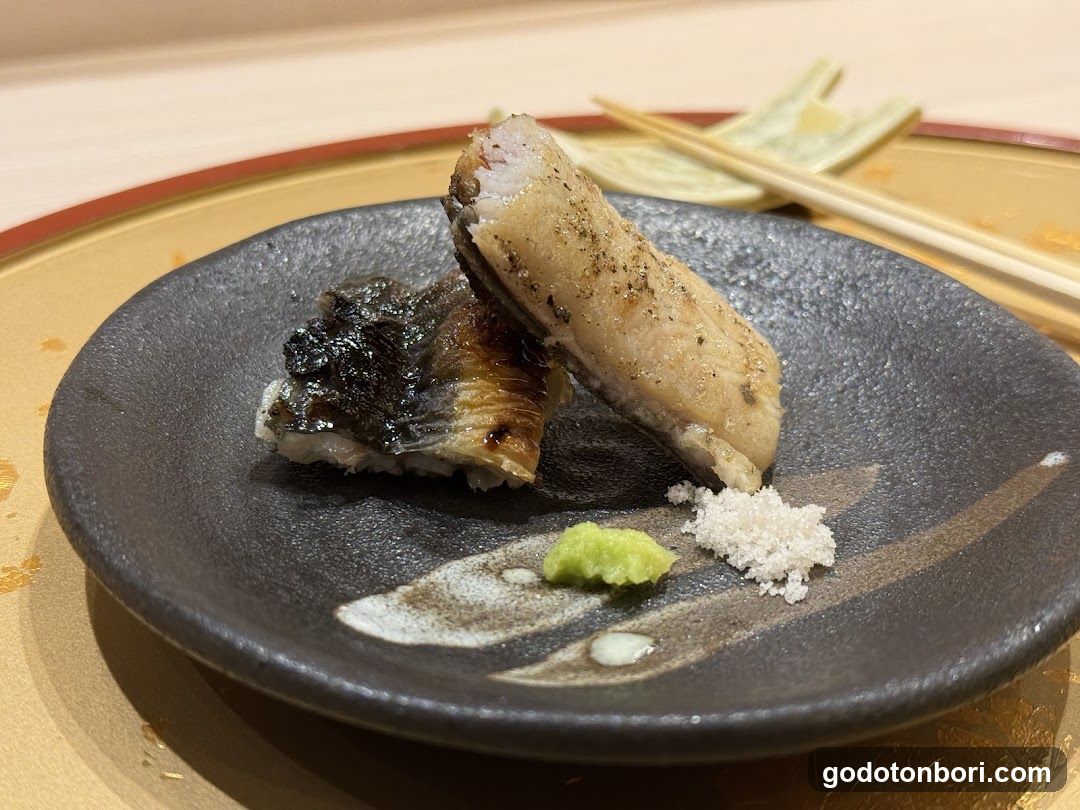 Grilled Fish Sashimi with Wasabi and Salt