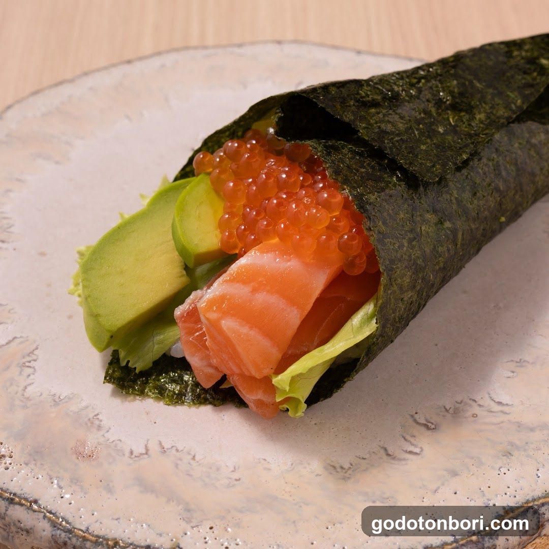 Sushi Roll with Salmon and Caviar
