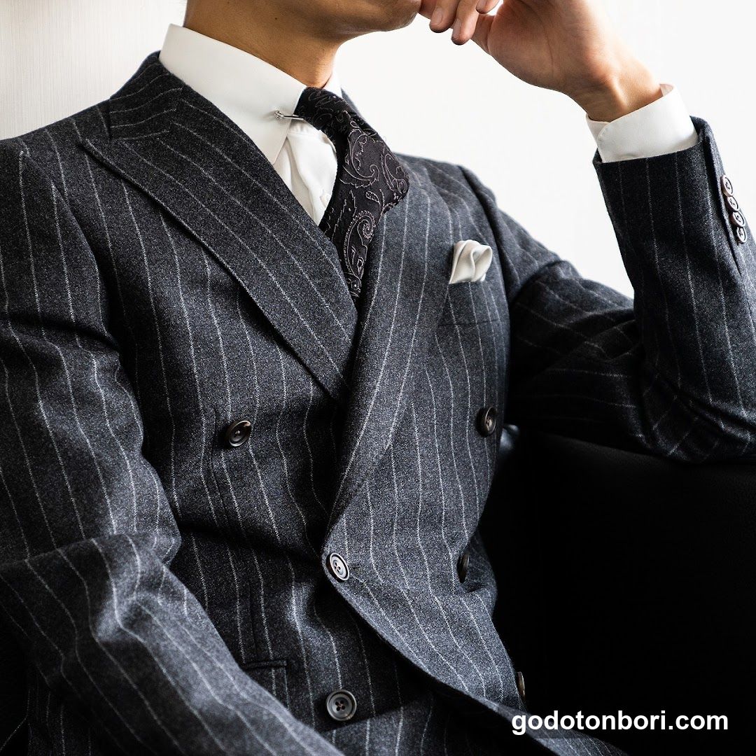 Man in Pinstripe Suit