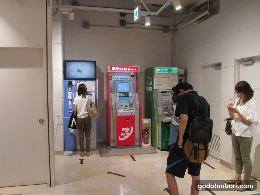 ATM Area with People Using Machines