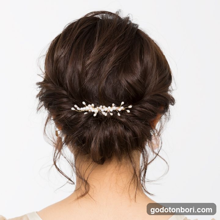 Bride's Updo with Pearl Hair Accessory