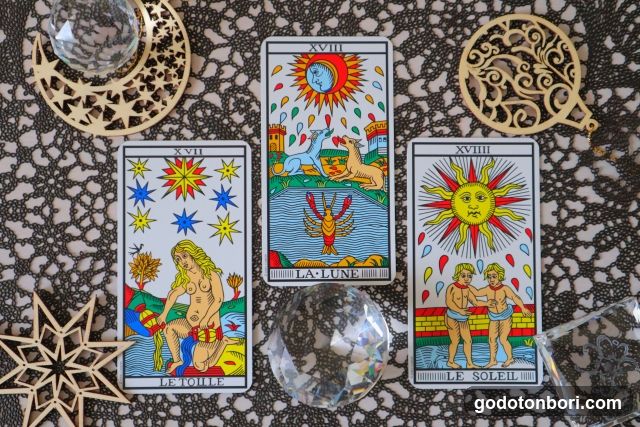Tarot Cards Display with Decorative Elements