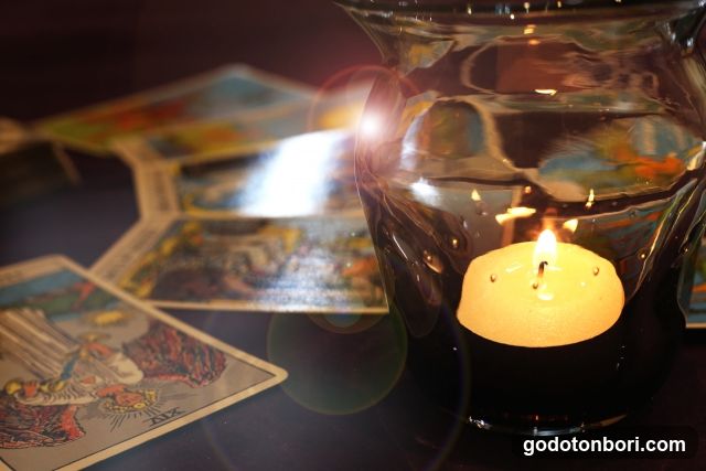 Candle and Tarot Cards