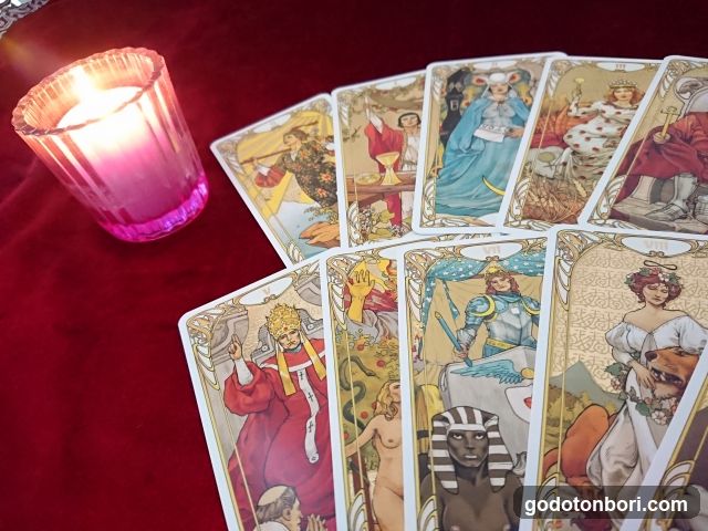 Tarot Cards Spread with Candle