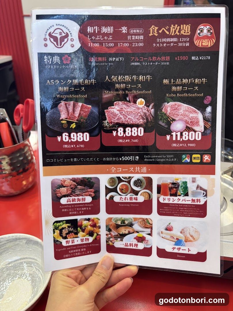Wagyu and Seafood Ichiraku Dotonbori Branch