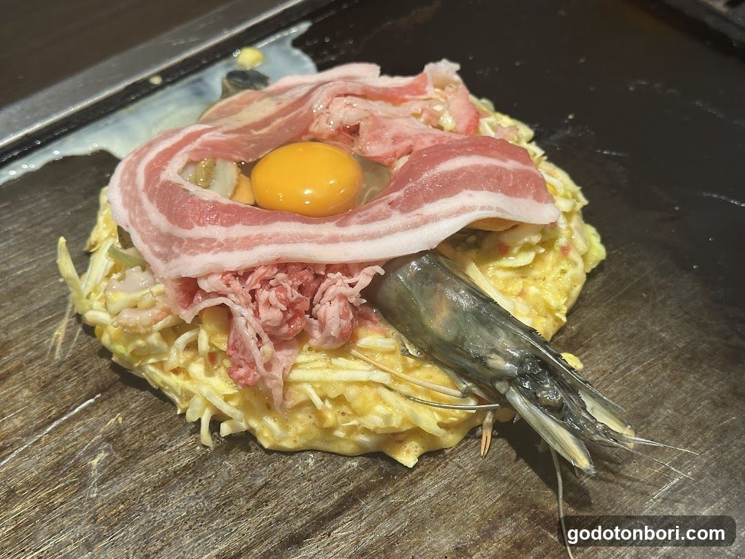 Grilled Omelette with Bacon and Shrimp