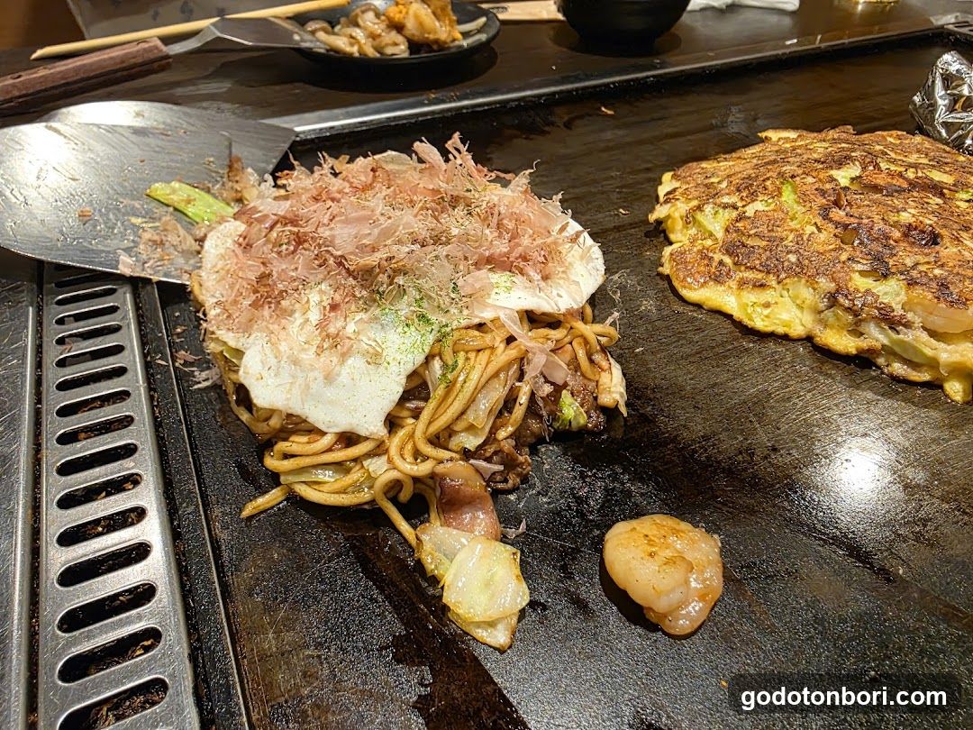 Okonomiyaki on a Teppan Grill