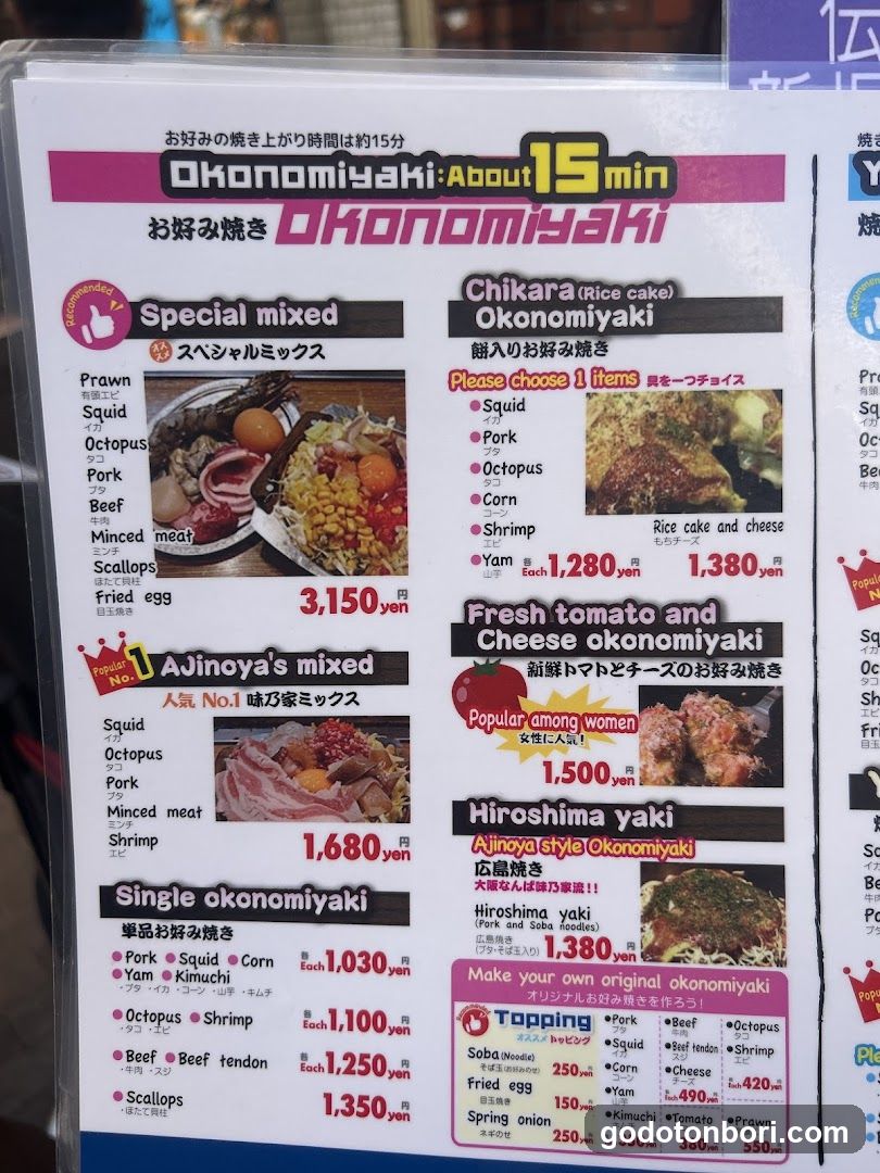 Okonomiyaki Menu Board