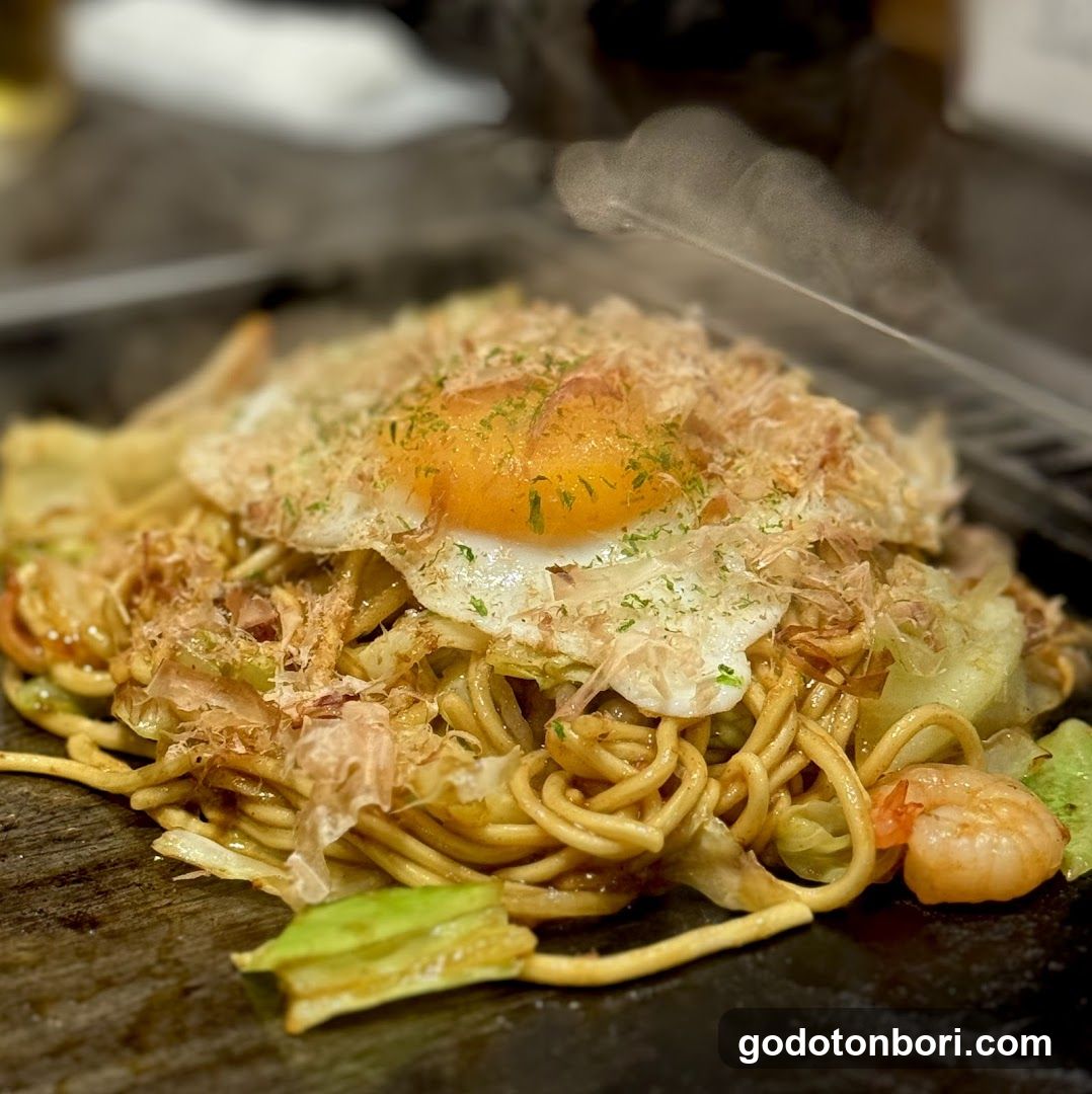 Yakitori Noodles with Egg and Shrimp