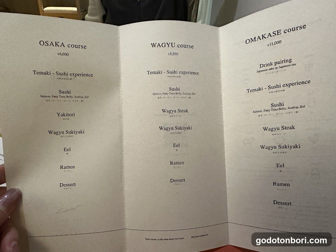 Sushi Course Menu