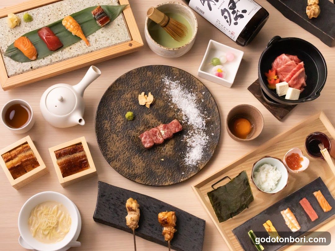 Japanese Kaiseki Meal Spread