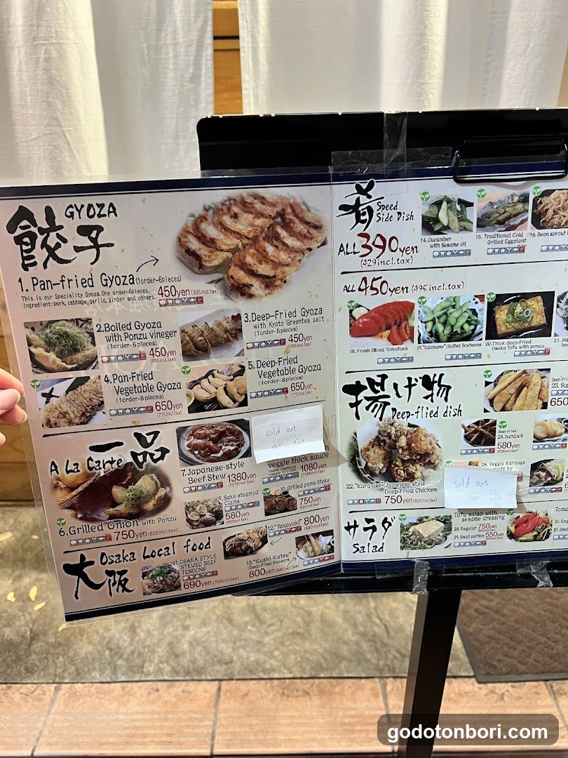 Gyoza Menu Board
