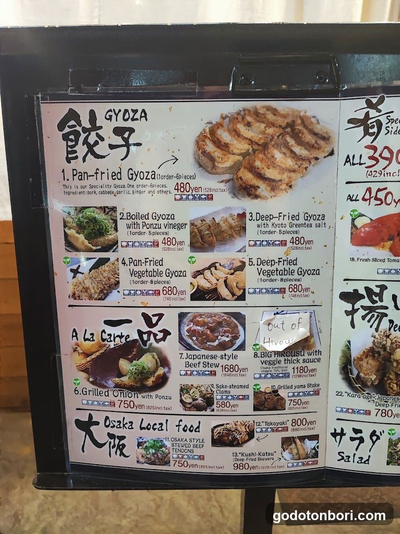 Gyoza Menu Board