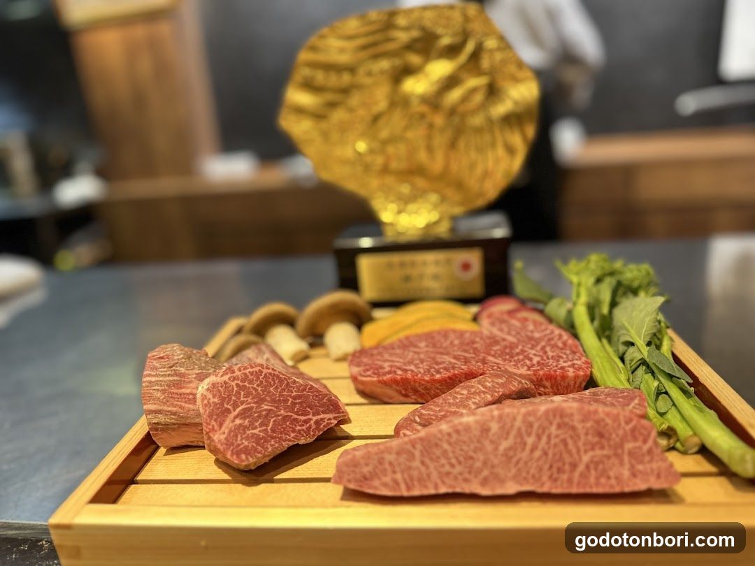 Premium Wagyu Beef Platter with Vegetables and Trophy