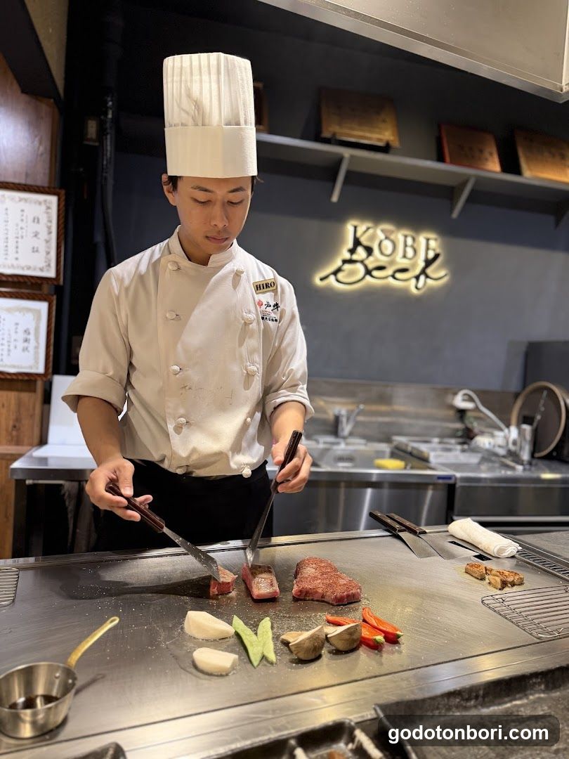 Chef Preparing Kobe Beef