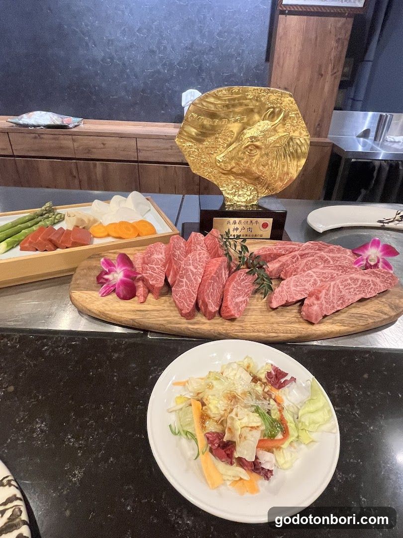Premium Beef Display with Golden Plaque