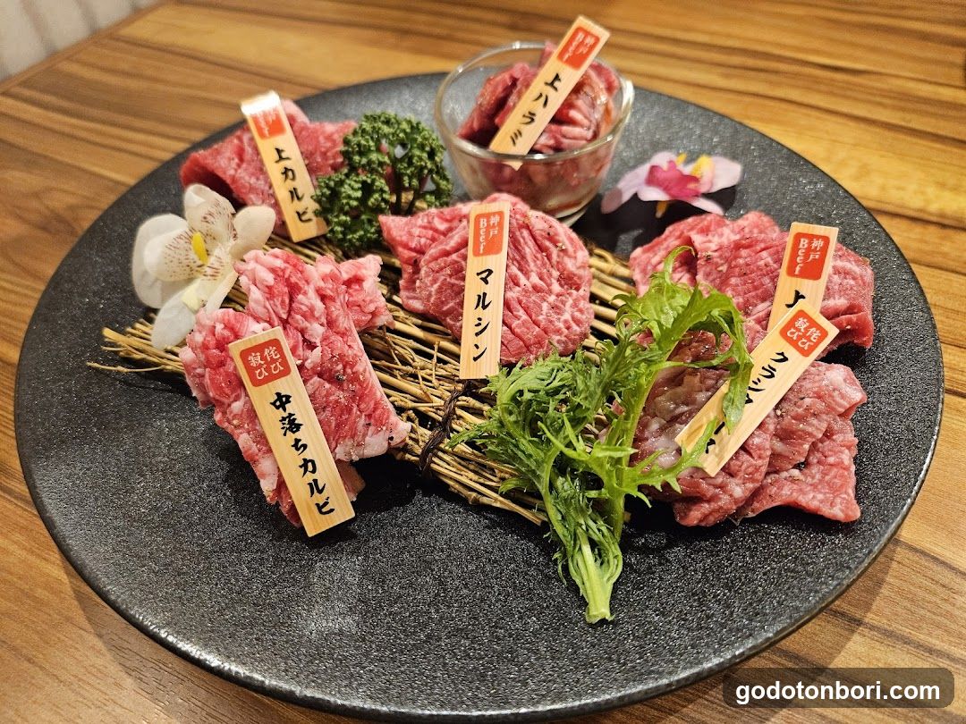 Japanese Beef Platter with Labels